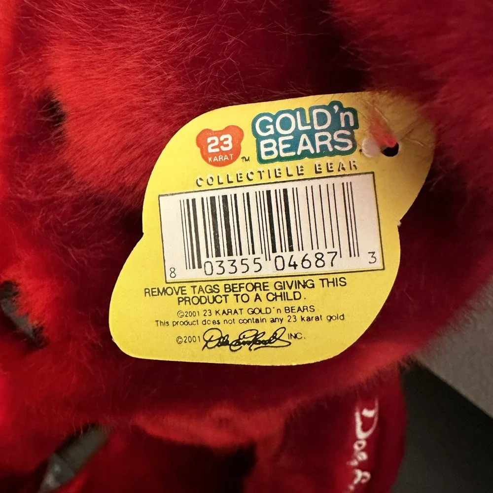 Dale Earnhardt Jr NASCAR 8 Red Plush Bear 2001 Gold'nBears Collectible Signature
